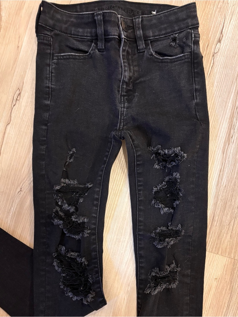 American Eagle Womens NE(X)T Level Stretch Straight Leg Black Jeans 00